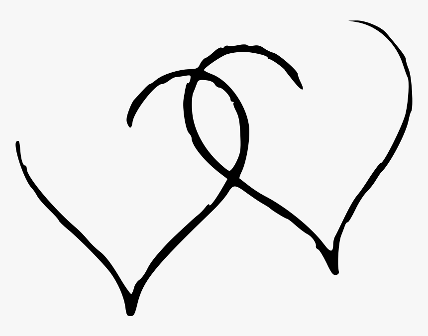 Two Hearts - Cool Hearts Black And White, HD Png Download