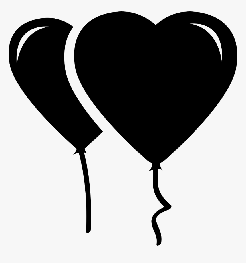 Two Heart Shaped Balloons - Heart Shaped Balloon Vector, HD Png Download