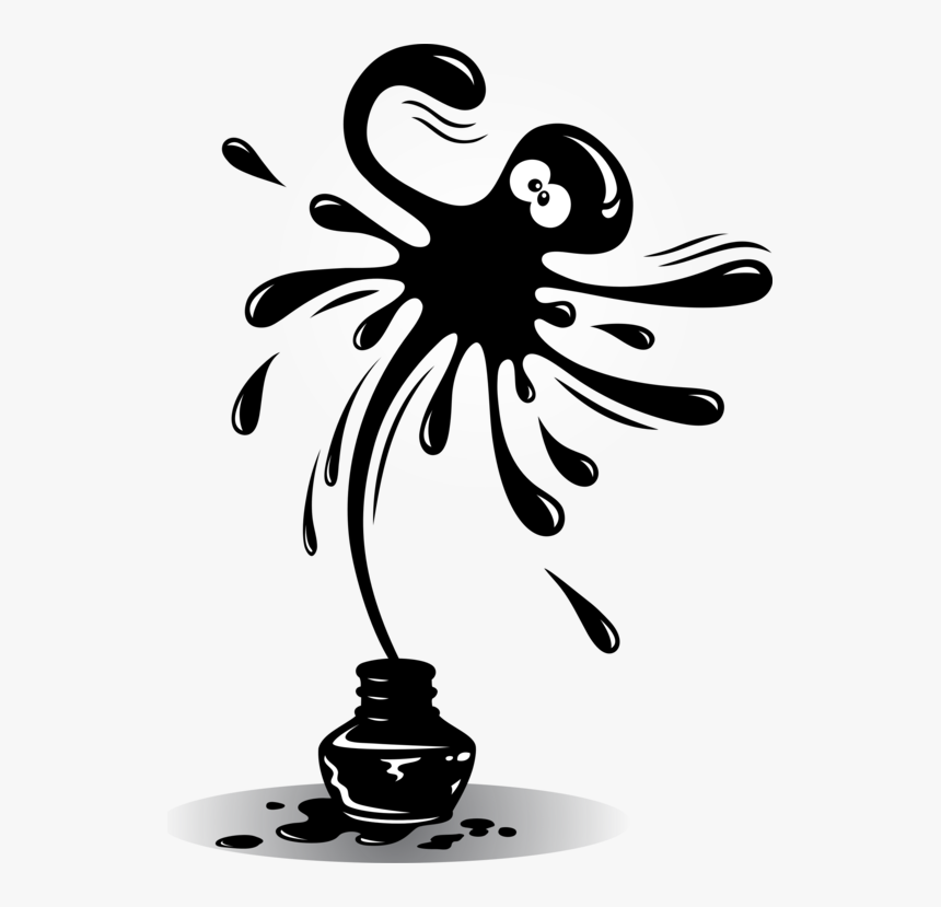 Visual Arts,plant,flower - Octopus Ink Clipart, HD Png Download