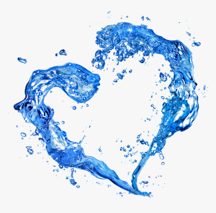 Two Water Splash Heart Png - Transparent Water Splash Heart Png, Png Download