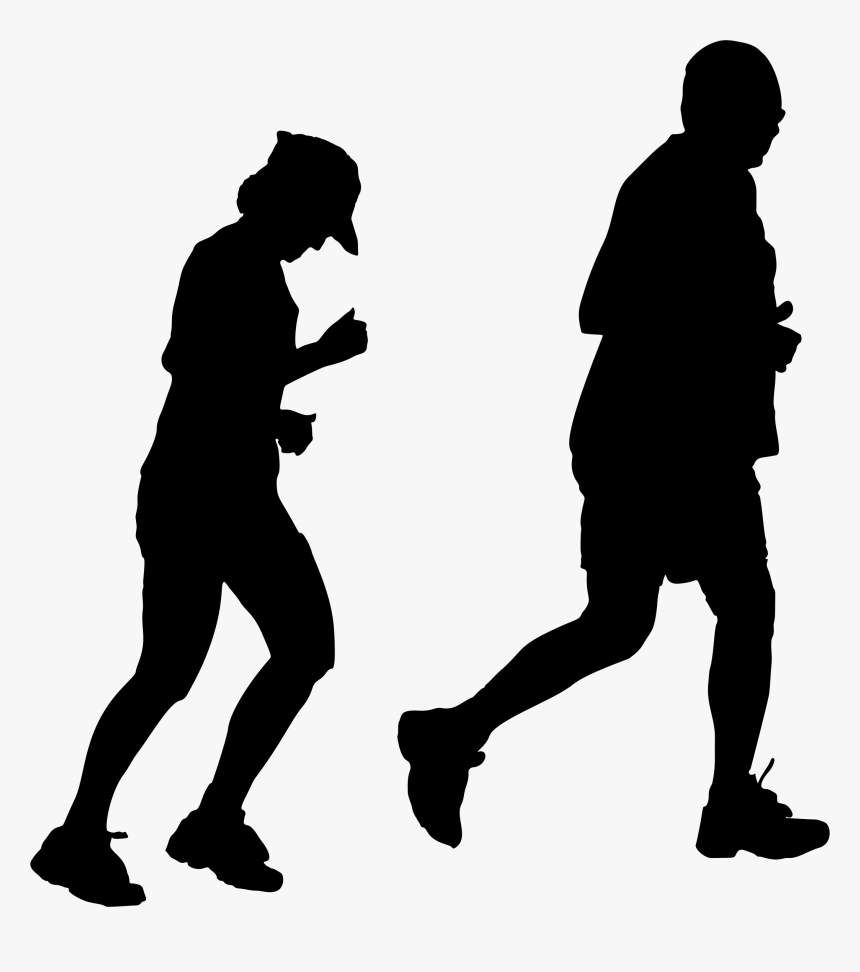 Jogging Silhouette Running Sport Clip Art - Old Man Running Silhouette, HD Png Download