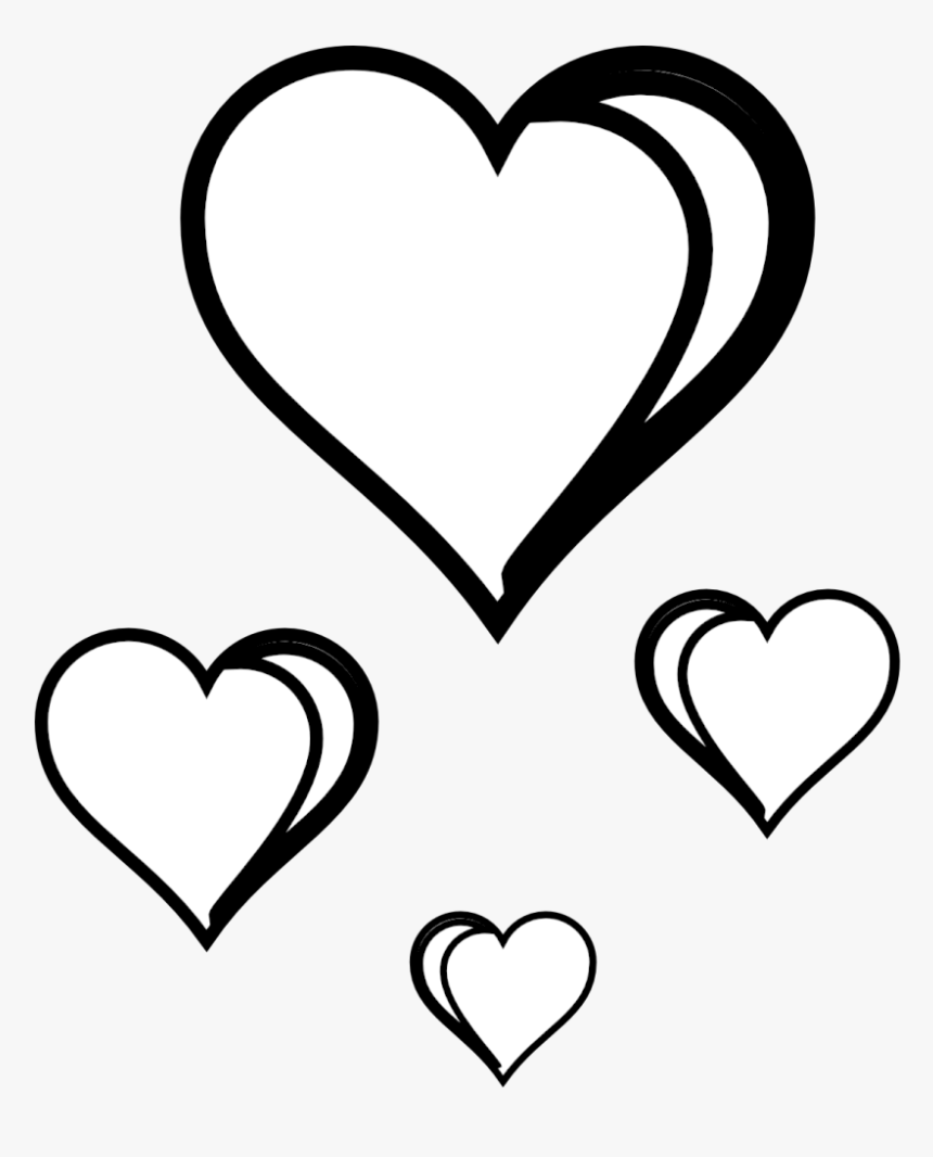 Two Hearts Clipart Black And White Free Clipart - Hearts Black And White, HD Png Download