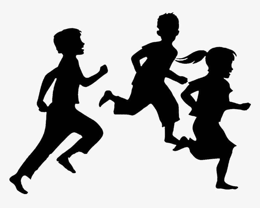 Child Silhouette Running Clip Art - Children Playing Silhouette Png, Transparent Png