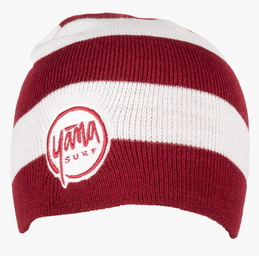 Red And White Stripe Beanie Front, HD Png Download