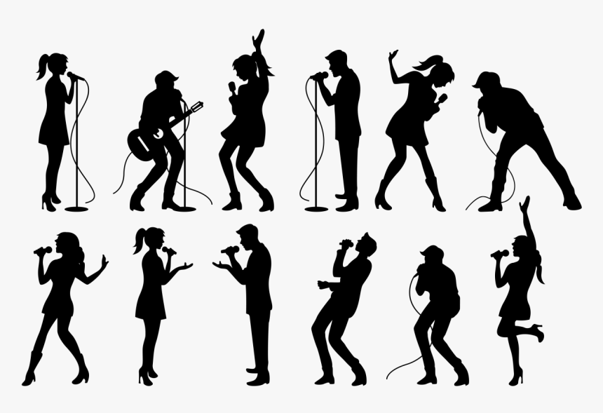 Singing Png Download - People Singing Silhouette, Transparent Png