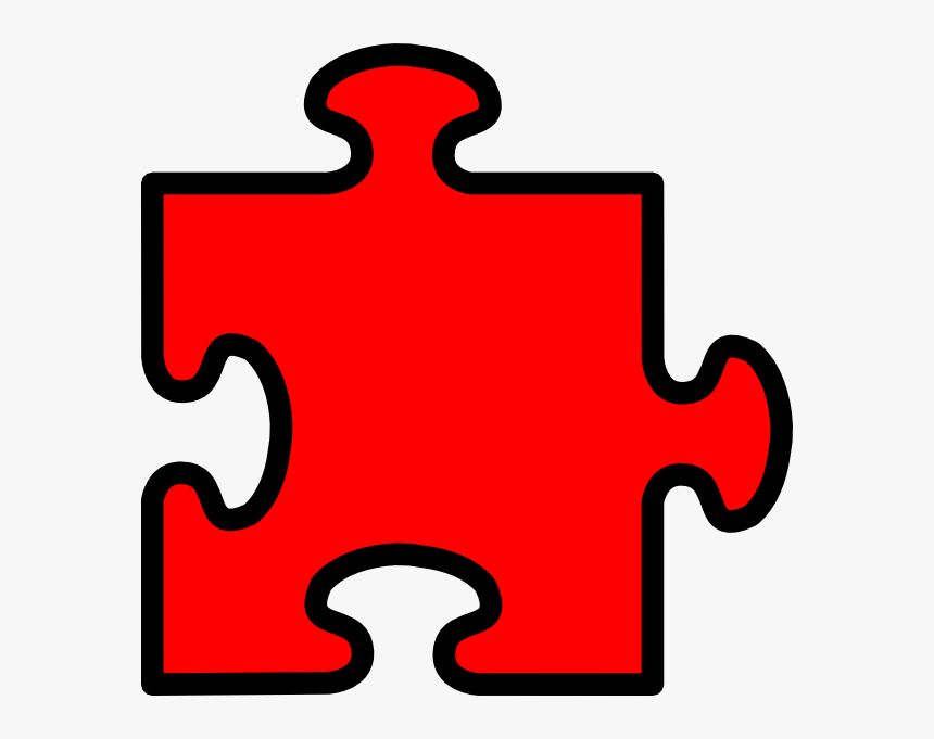 Number 4 Clipart Number Puzzle - Autism Puzzle Piece Red, HD Png Download