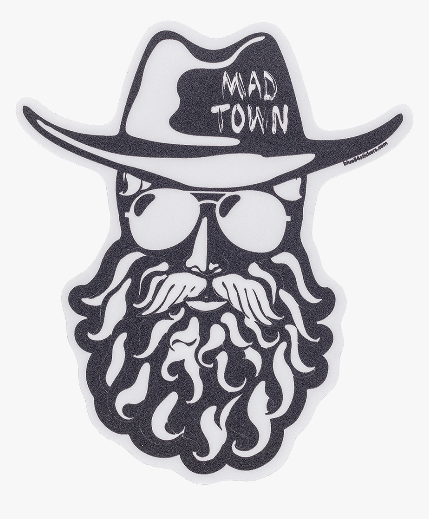 Cover Image For Blue 84 Bearded Man Mad Town Decal - Decal, HD Png Download