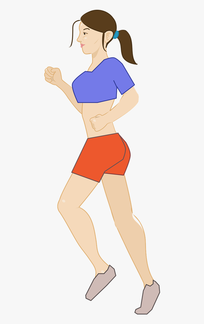 Woman Jogging Cartoon Png, Transparent Png