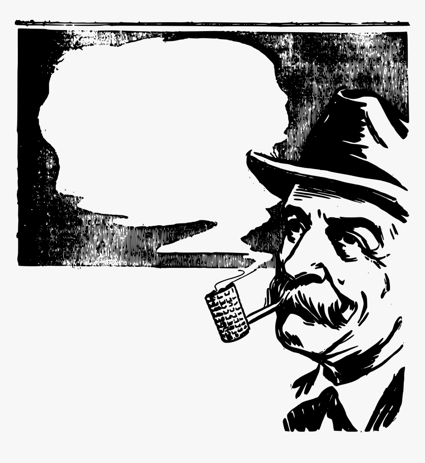 Old Man Smoking Silhouette, HD Png Download
