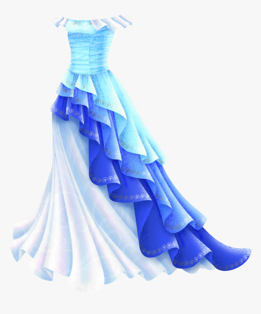 An Off The Shoulder Gown With A Tight Bodice And A - Draw A Princess Dress, HD Png Download
