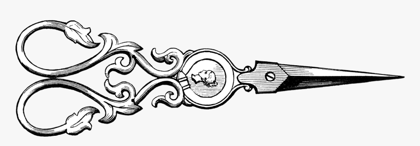 Vintage Hair Scissors Clip Art, HD Png Download