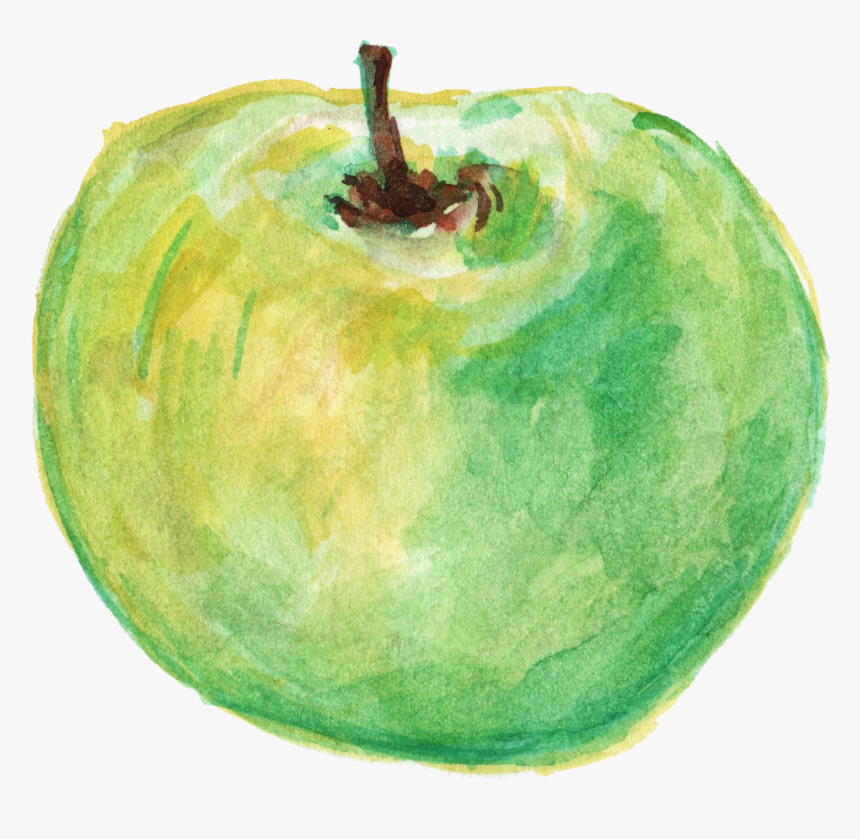 Watercolor Green Apple Png, Transparent Png