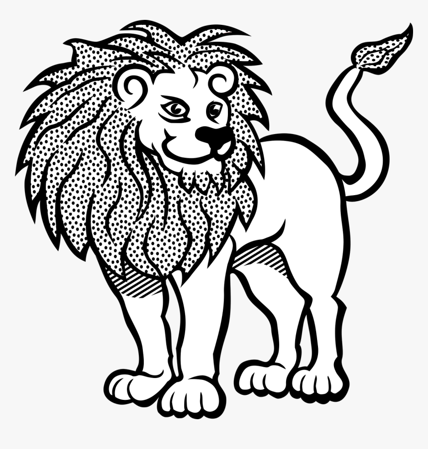 Lion Black And White Clipart, HD Png Download