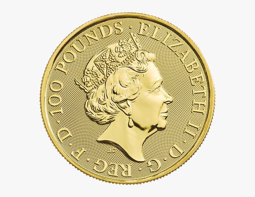 Gold White Lion Of Mortimer Back - 1 Oz Britannia Oriental Border Gold Coin, HD Png Download