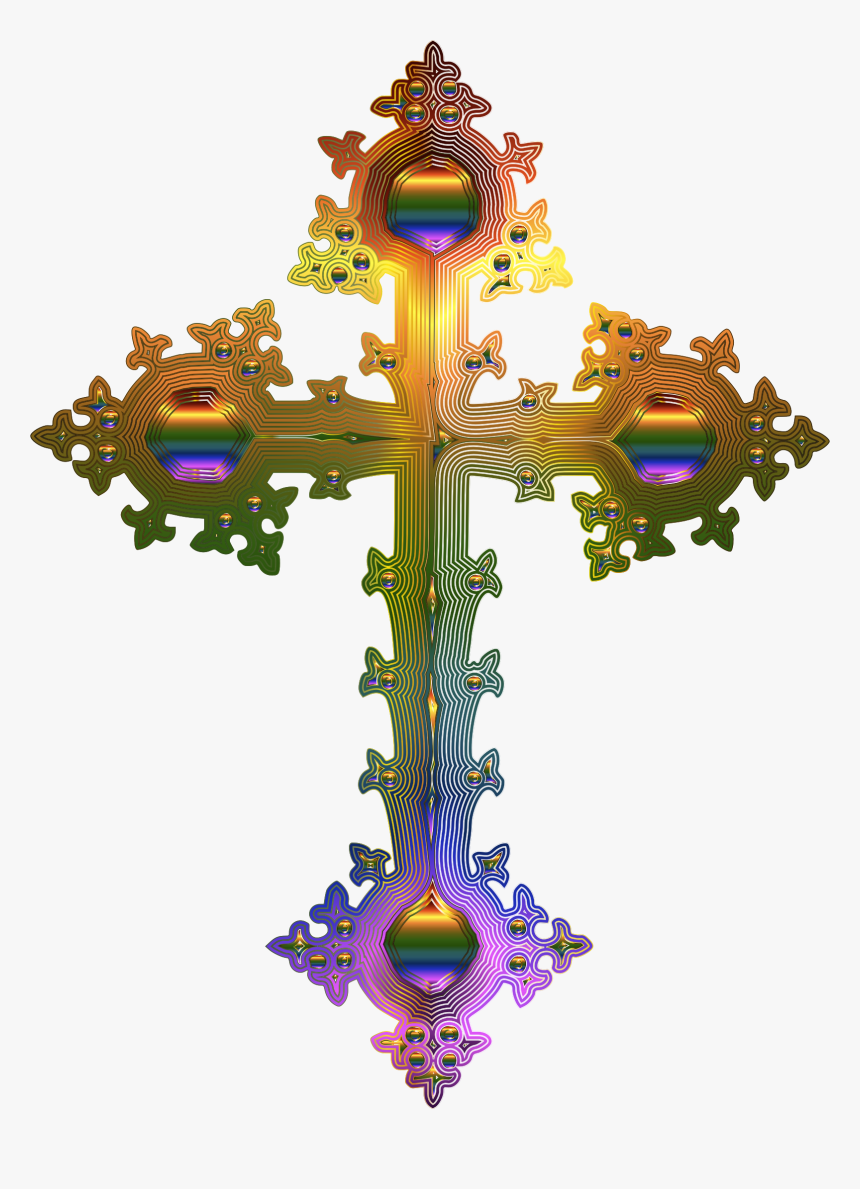 Christian Cross Clip Art - Gold Transparent Christian Cross, HD Png Download