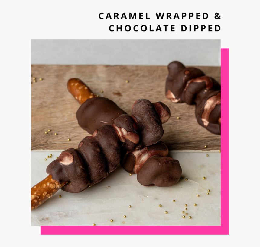 Carmel Wrapped And Chocolate Dipped Pretzels-4 - Chocolate, HD Png Download