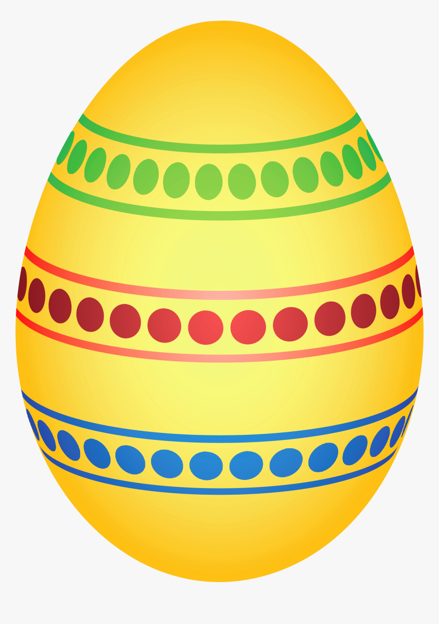 Yellow Colorful Dotted Easter Egg Png Clipairt Picture - Yellow Easter Egg Png, Transparent Png