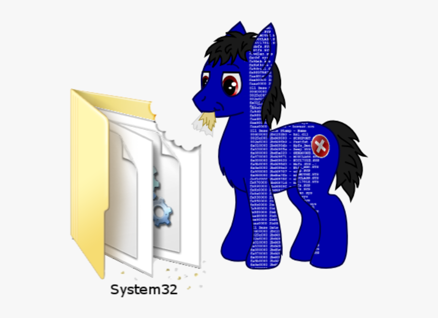 System32 Pony Horse Mammal Vertebrate Horse Like Mammal - Blue Screen Of Death My Little Pony, HD Png Download
