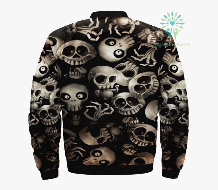 Funny Skeletons Skull Over Print Jacket %tag Familyloves - Funny Skull, HD Png Download