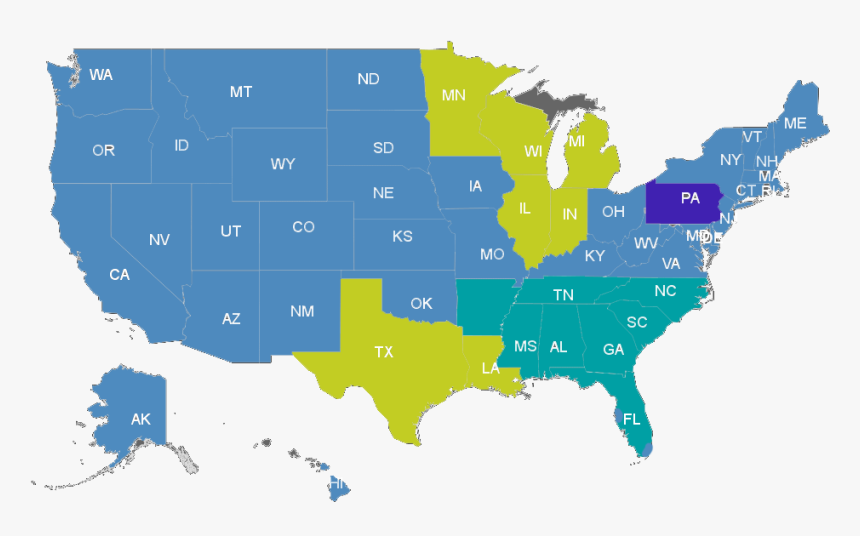 Stuffing Map Bks Colors - Percentage White Per State, HD Png Download
