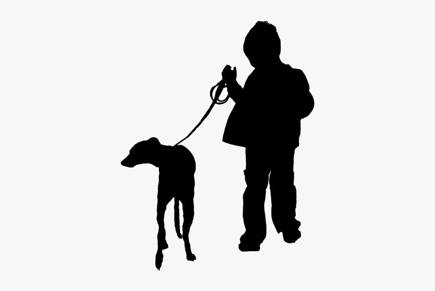 Small Boy With Dog Png Free Download - Silhouette, Transparent Png