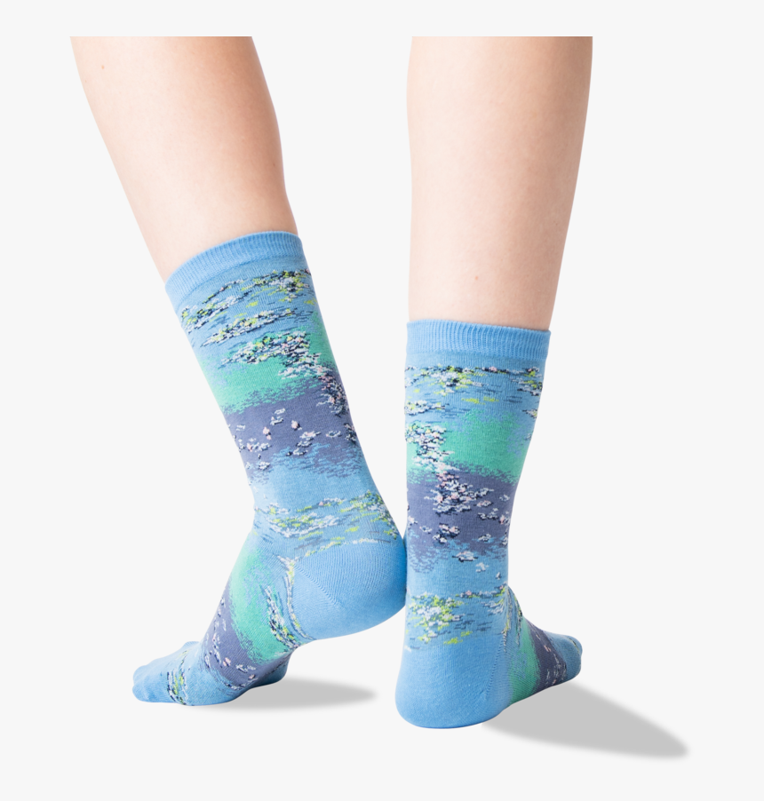 Womens Monet S Water Lilies Socks 
 Class Slick Lazy - Sock, HD Png Download