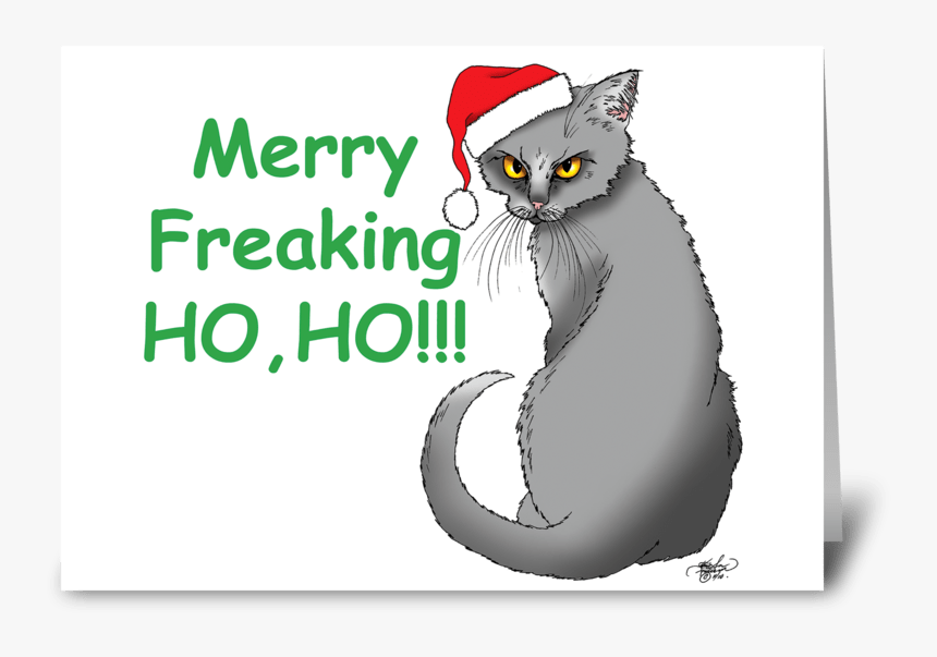 Christmas Cat Greeting Card - Ready-mix Concrete, HD Png Download
