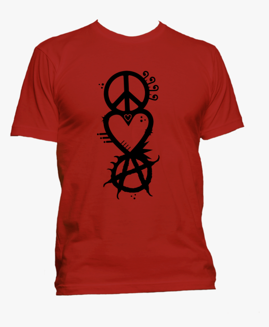 Peace Love Anarchy 2 Mockup Mens Red - Family Tshirt For 50th Birthday, HD Png Download