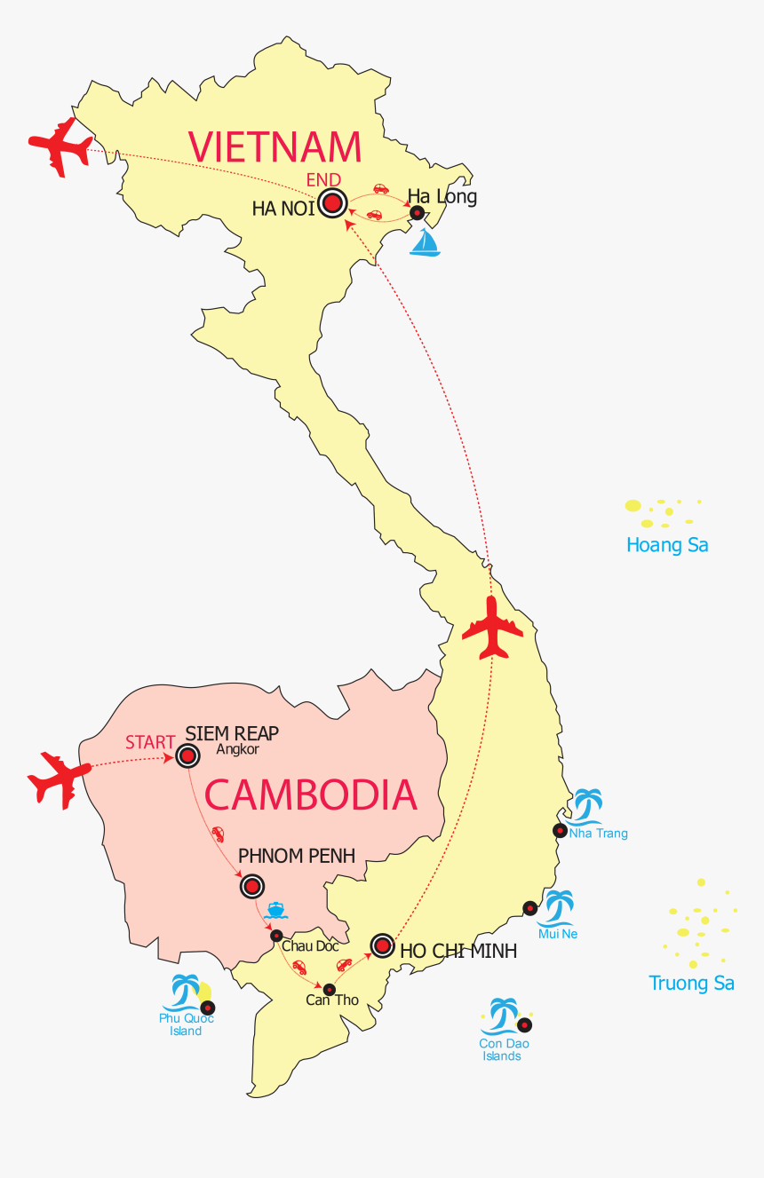 View Large Map - Vietnam Outline Map Black, HD Png Download