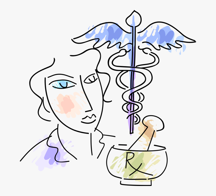 Vector Illustration Of Caduceus Symbol Of Health Care, HD Png Download