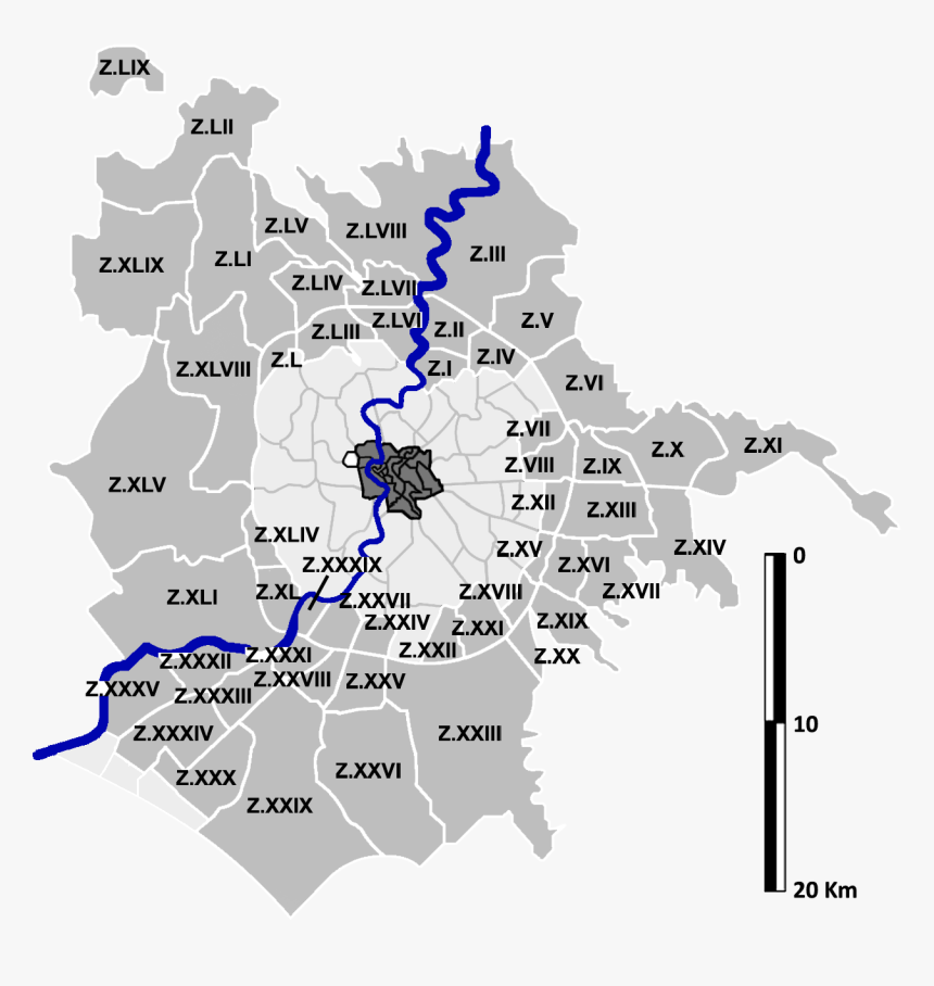 Roma Zone Dell Agro Romano Numerata - Carte Ostia Antica Roma, HD Png Download
