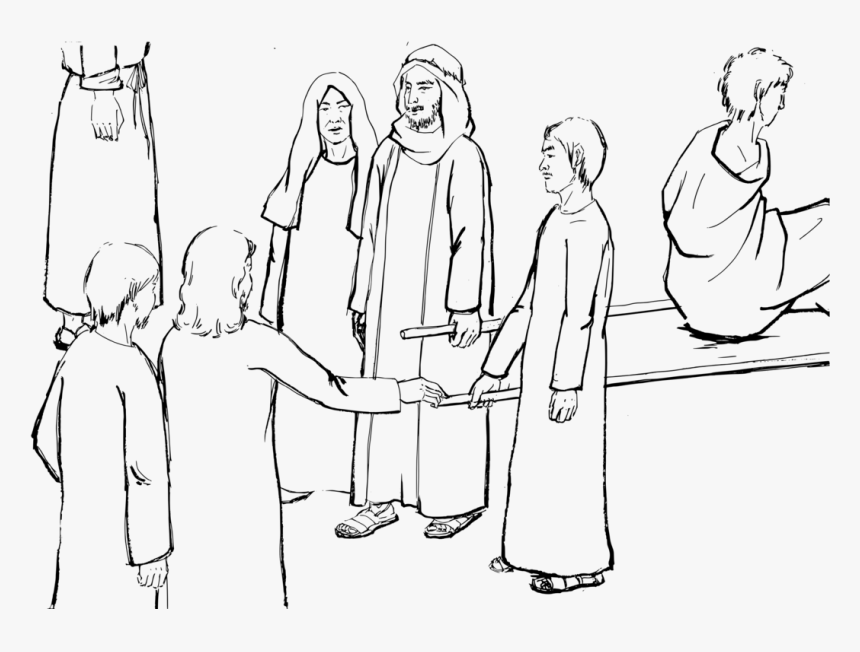 Emotion,art,conversation - Jesus Heals The Widows Son Colouring, HD Png Download