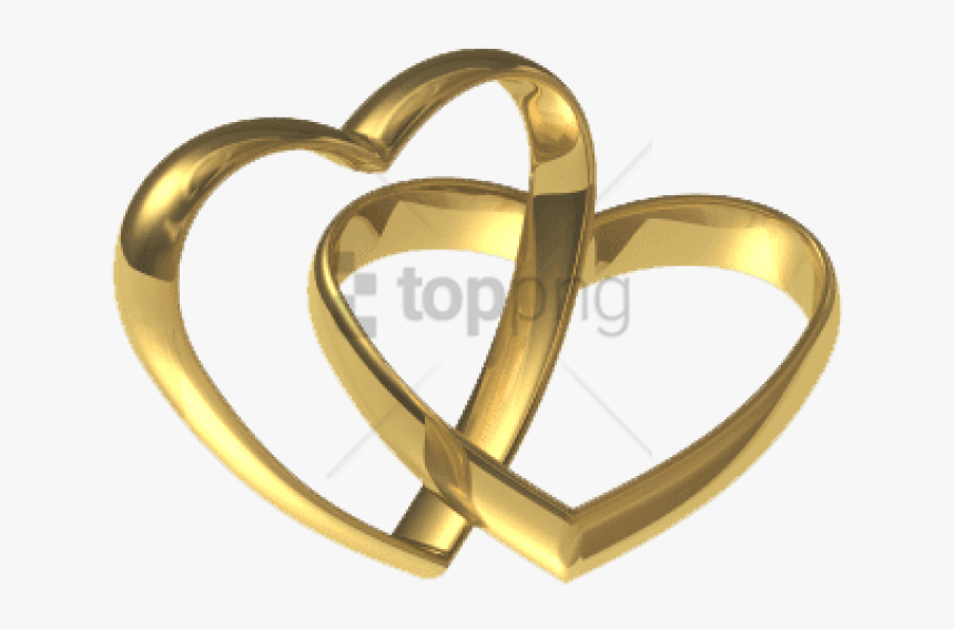 Free Png Download Gold Wedding Hearts Png Images Background - Heart Wedding Ring Png, Transparent Png