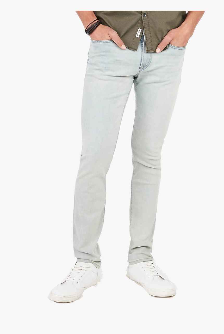 Slim Light Wash Hyper Stretch Jeans Express Mens - Trousers, HD Png Download