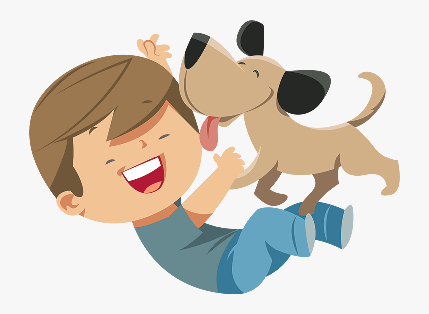 Dog Licking Boy Clipart, HD Png Download