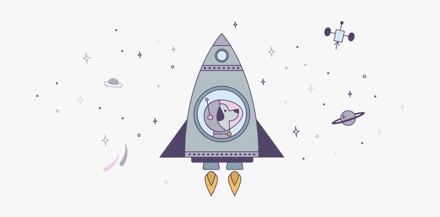 Space Dog Cartoon - Space Dog Astronaut Design, HD Png Download
