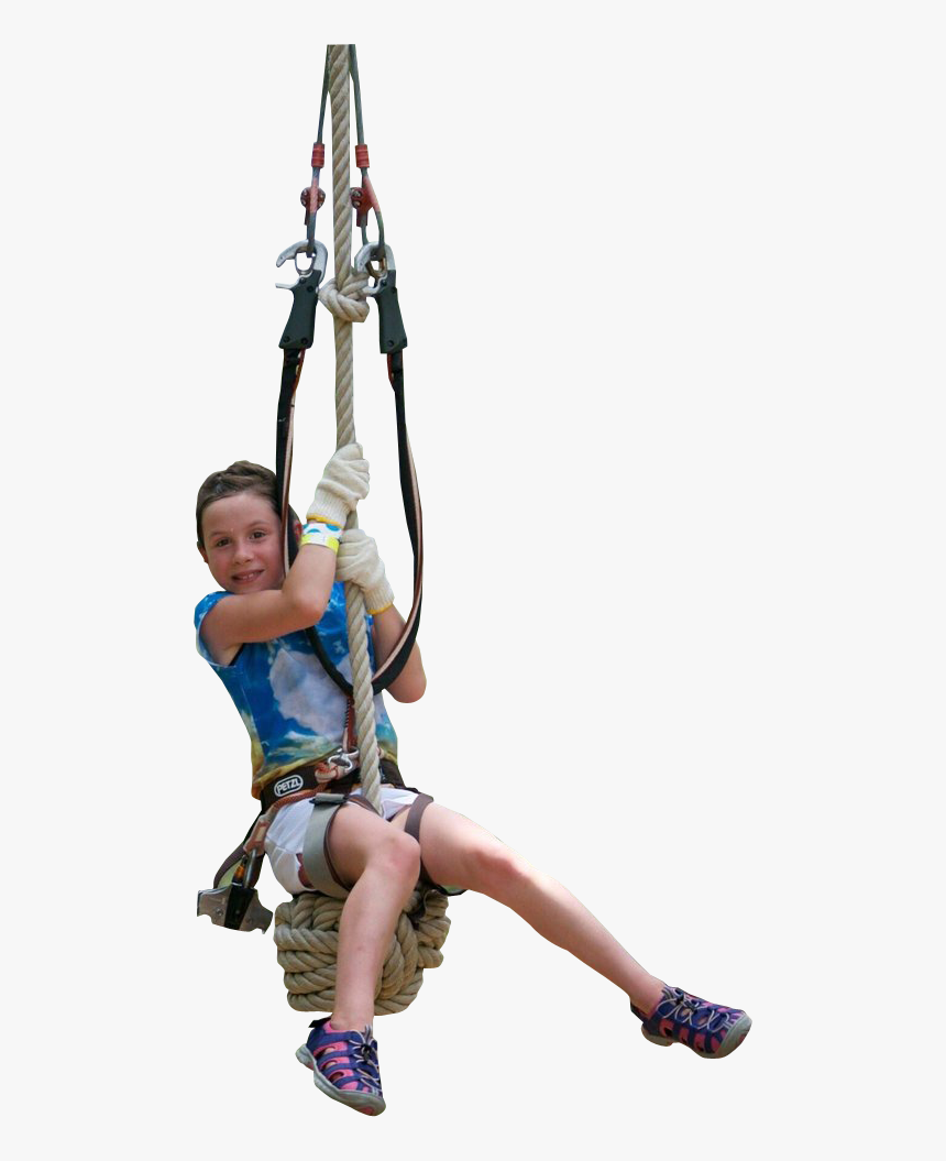 Girl On Rope - Kids On Zip Line Png, Transparent Png