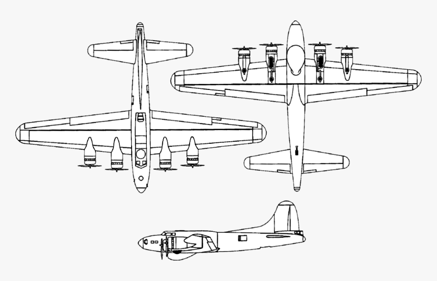 Boeing Pb-1w Fortress 3 View Drawings - Model Aircraft, HD Png Download