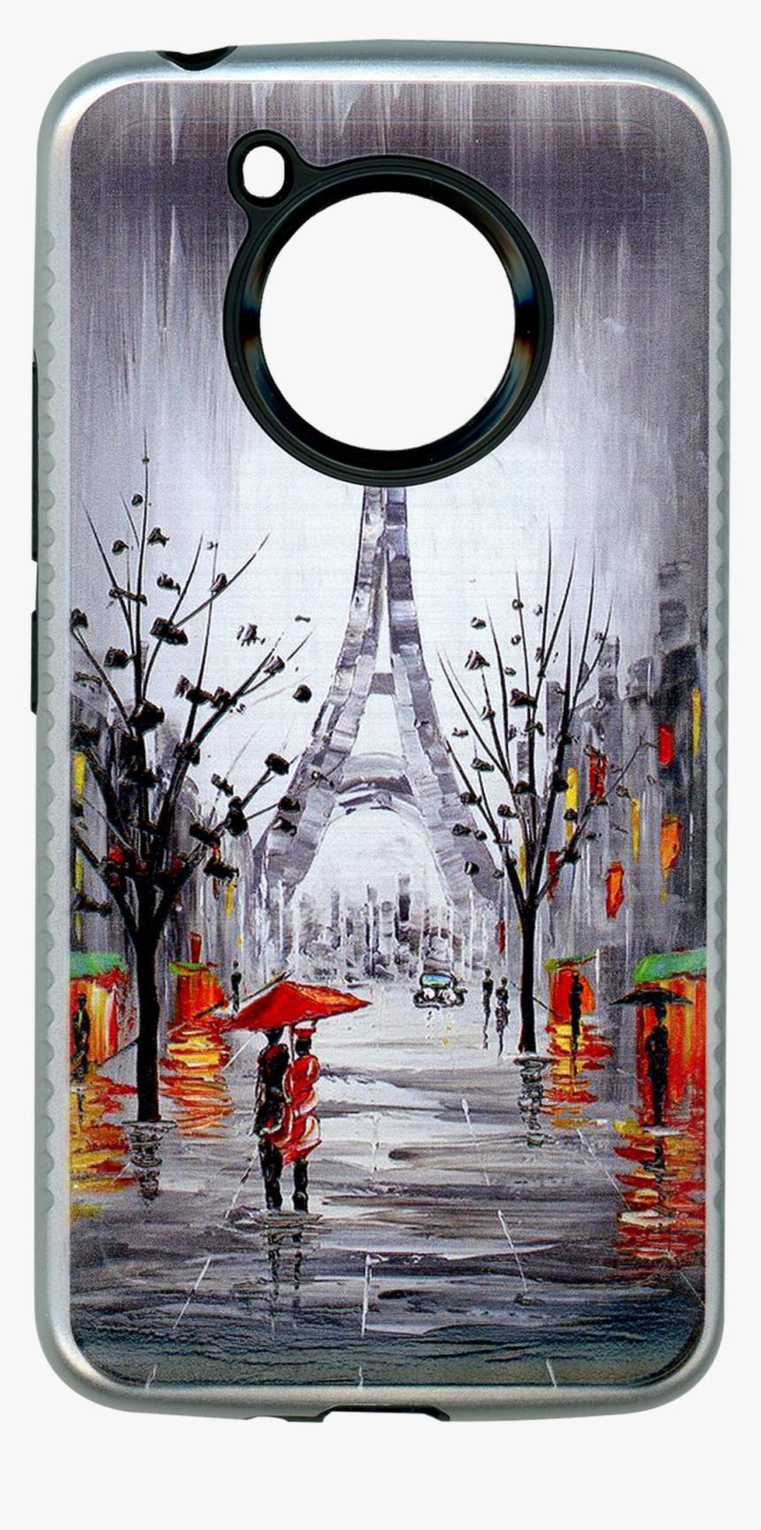 Motorola E4 Carbon Fiber Design Paris Tower - Oil Painting Paris Love, HD Png Download