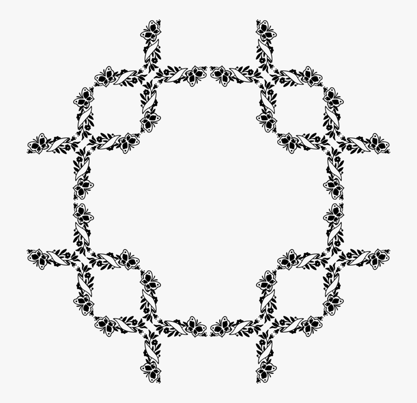 Line Art,fashion Accessory,symmetry - Round Black And White Border Clipart, HD Png Download
