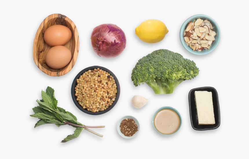 Roasted Broccoli & Fregola Sarda Salad With Hard-boiled - Broccoli, HD Png Download