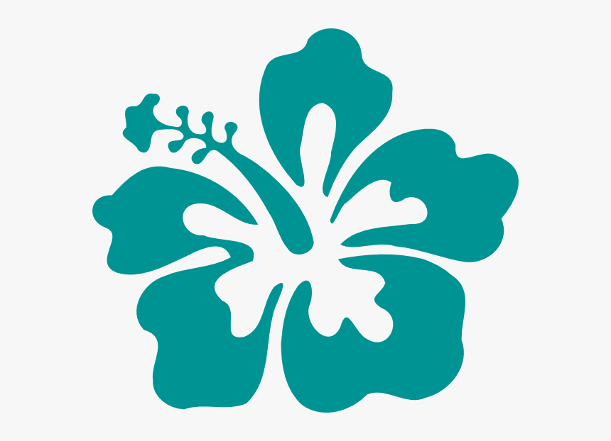 Hibiscus Teal Amp Green Clip Art - Hibiscus Clip Art, HD Png Download