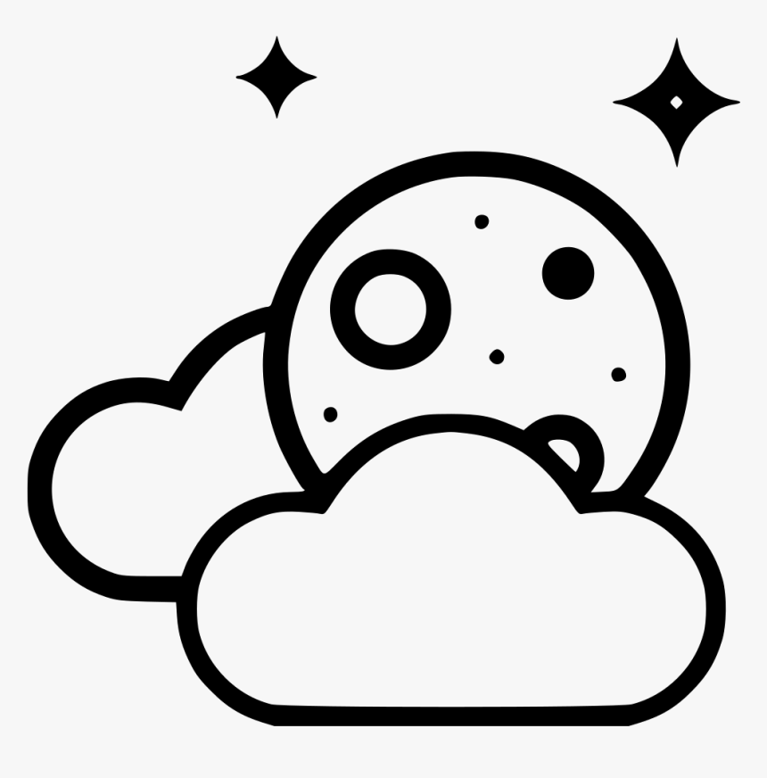Forecast Clouds Moon Night - Portable Network Graphics, HD Png Download
