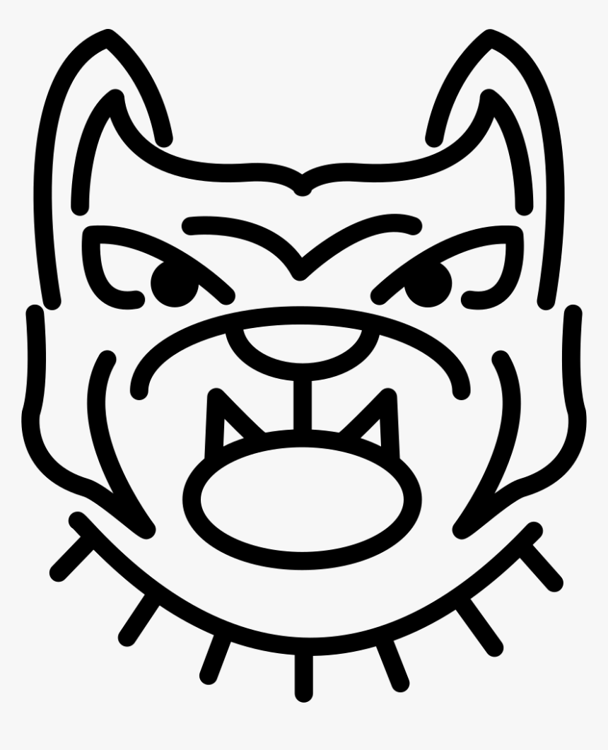 Angry Bulldog Face Outline - Closed Eye Vector Png, Transparent Png