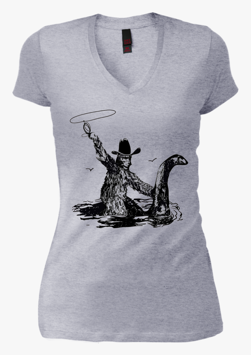 Bigfoot Riding On Nessie Loch Ness Monster On Sasqua - Pot Head Shirt, HD Png Download