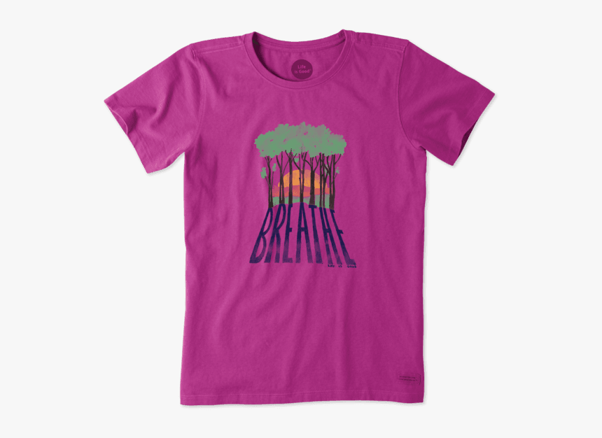 Women S Breathe Trees Crusher Tee - T Shirt Life Is Good Sloth, HD Png Download