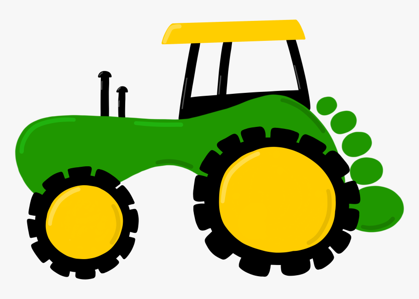 Graphic Freeuse Library Backhoe Clipart Green Tractor - Fußabdruck Tiere, HD Png Download