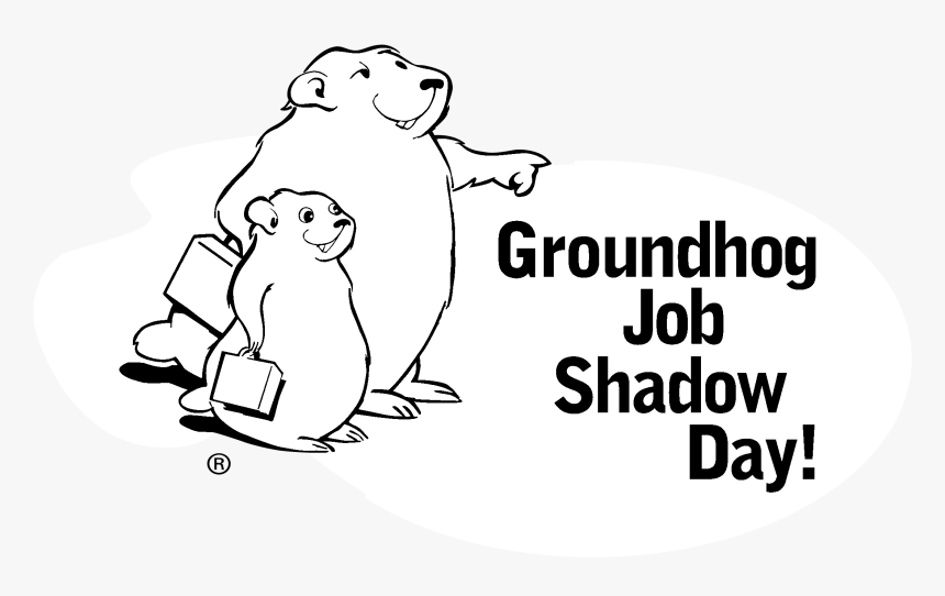 Groundhog Job Shadow Day Logo Black And White - Cartoon, HD Png Download