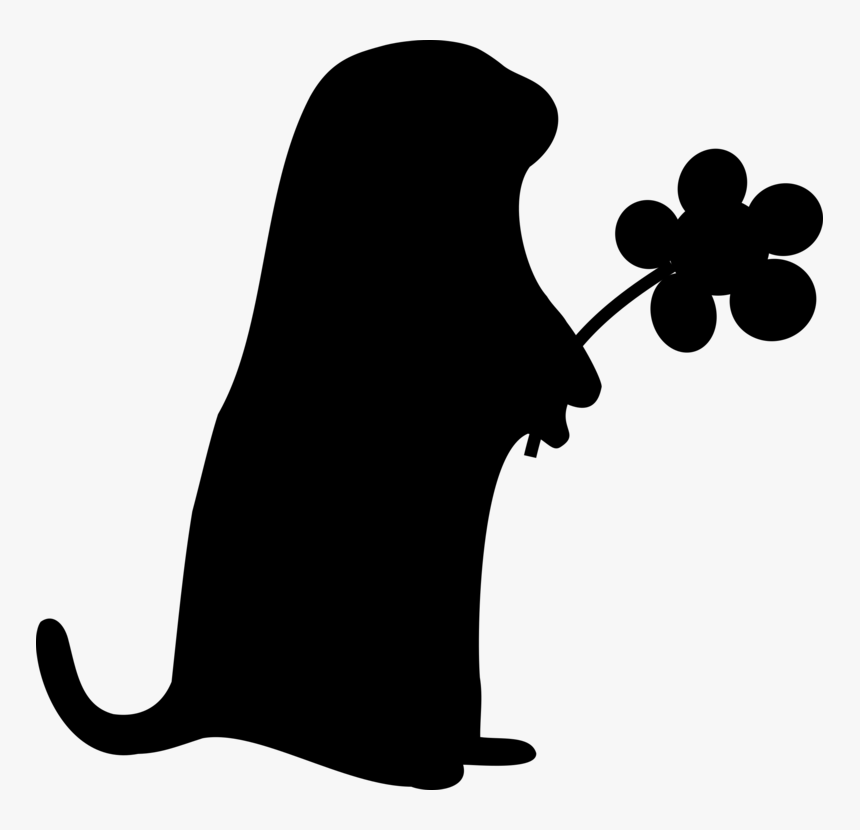 Silhouette,monochrome Photography,small To Medium Sized - Ground Hog Silhouette, HD Png Download