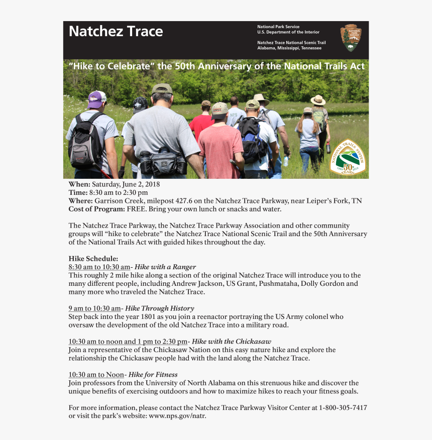 Trails 50 Public Hike 2018 Final 1 Png - Flyer, Transparent Png